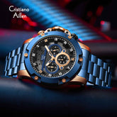 Chrono Analog BlueRose SS Quartz Luxury - 9838
